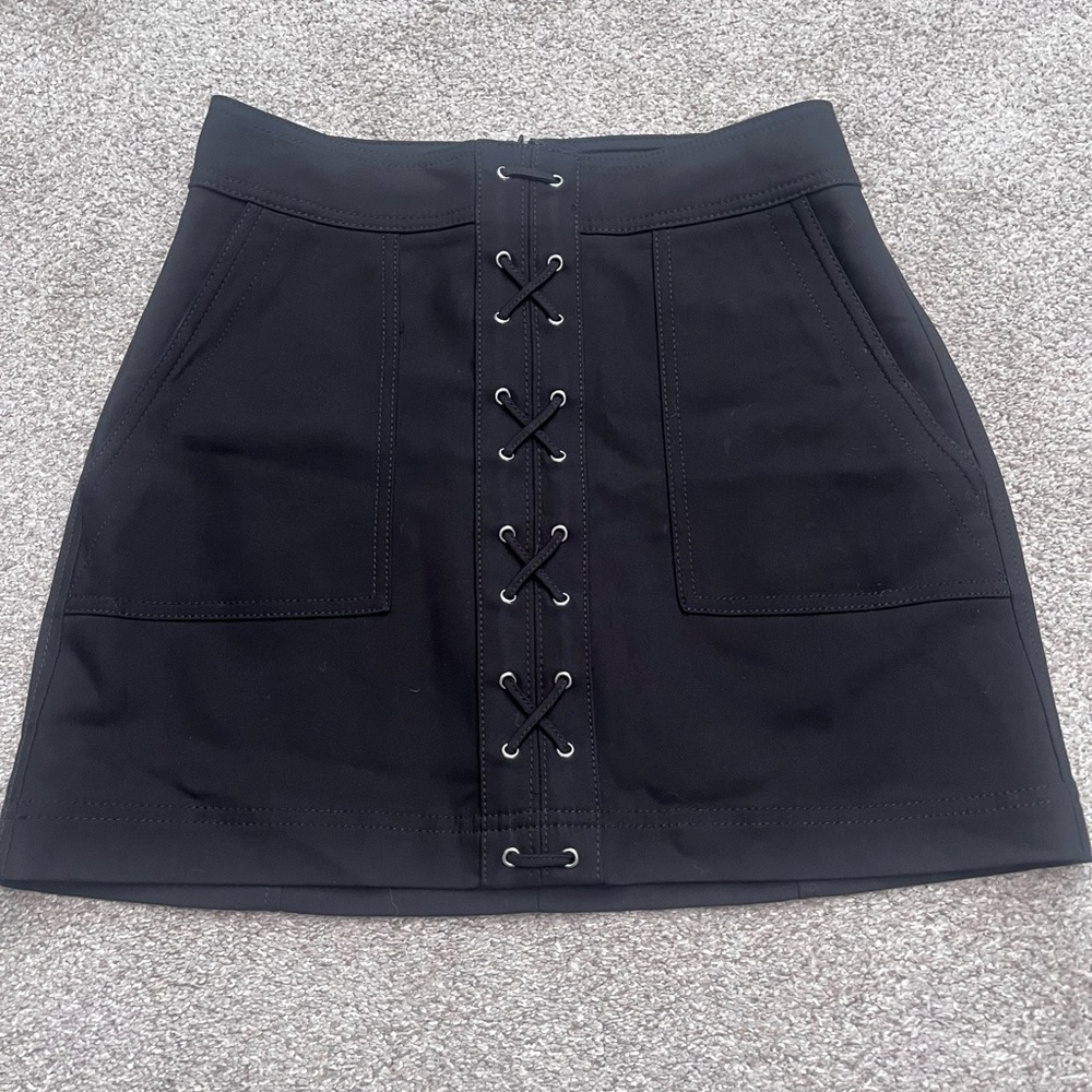 Black Lace-Up Women's Skirt